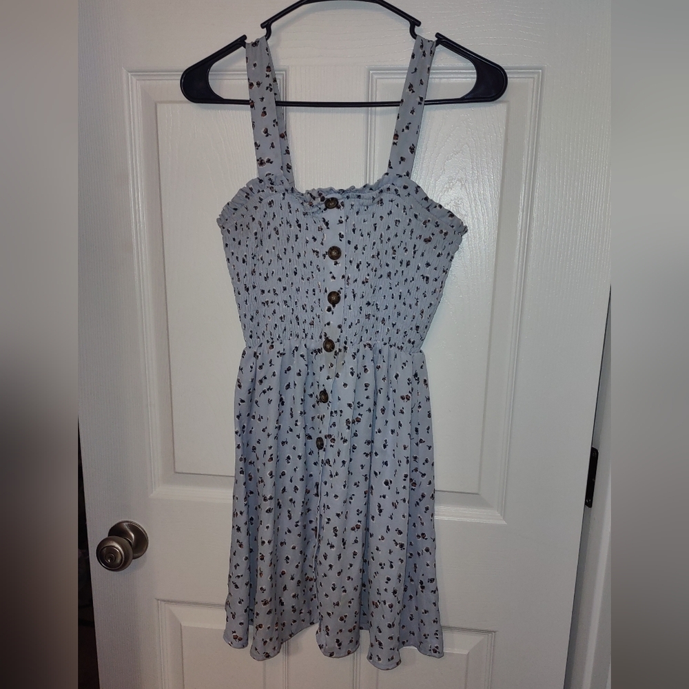 Light blue with florals dress